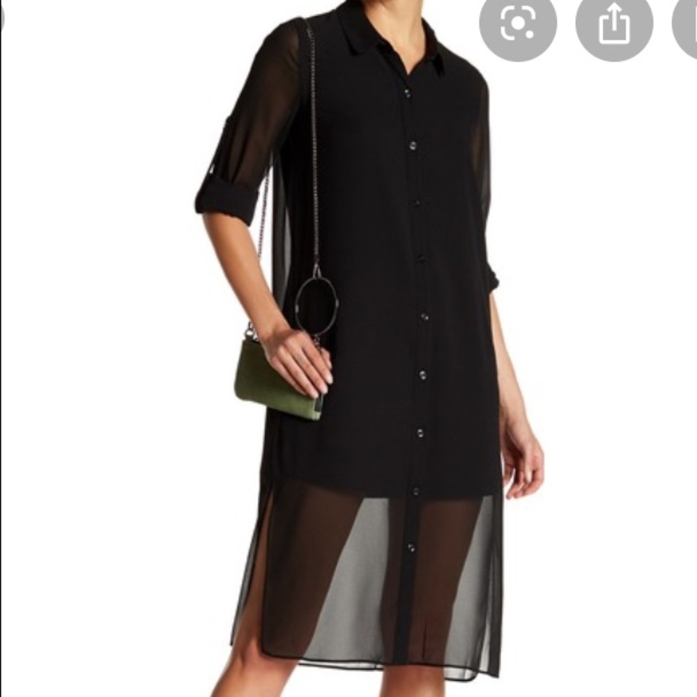 BCBGENERATION Chiffon Button Down Shirt Dress